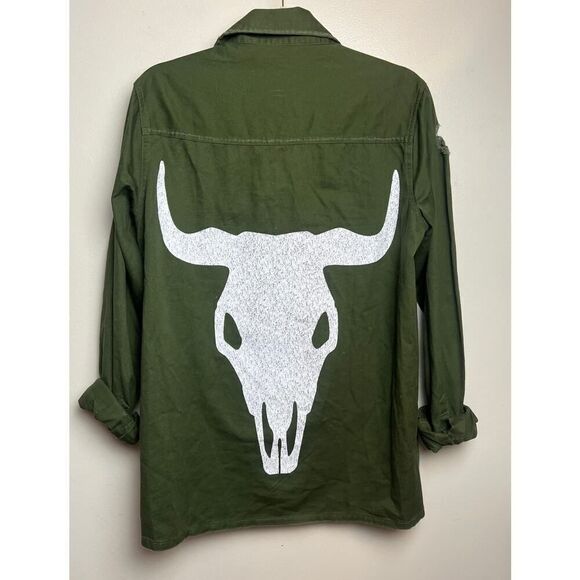 Show Me Your MuMu Army Jacket Olive Bull Sz. S - Picture 6 of 6